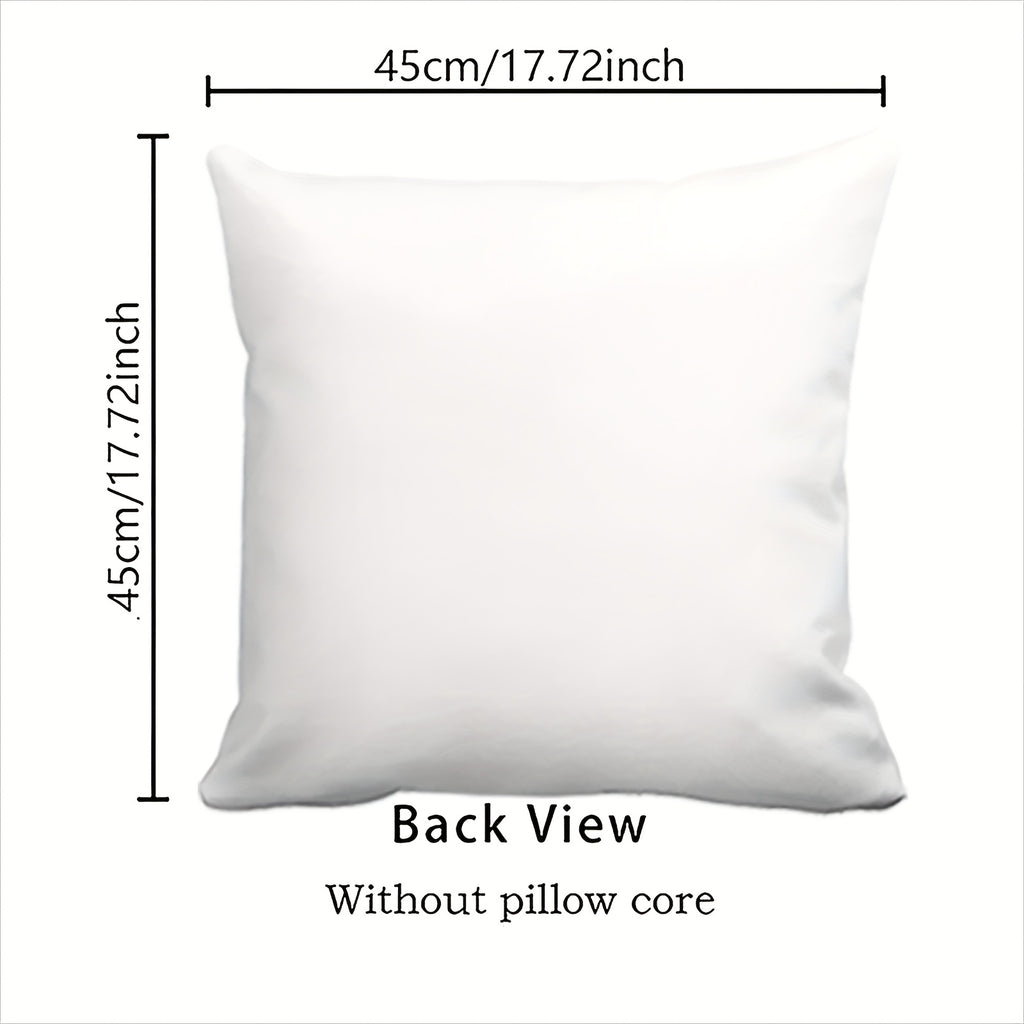 Set of 4 Christmas Cushion Covers featuring Festive Snowman, Santa, Elk & Tree Design. 45x45cm