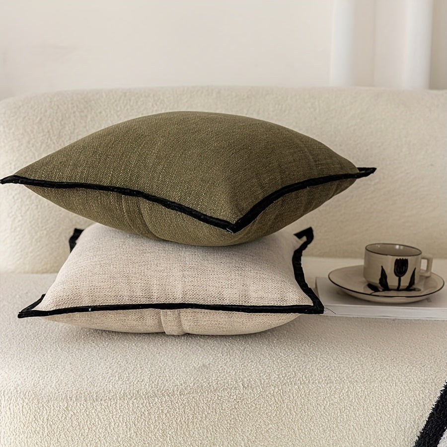 Luxury Woven Cushion Cover – Elegant Design with Contrasting Edge. 45x45cm